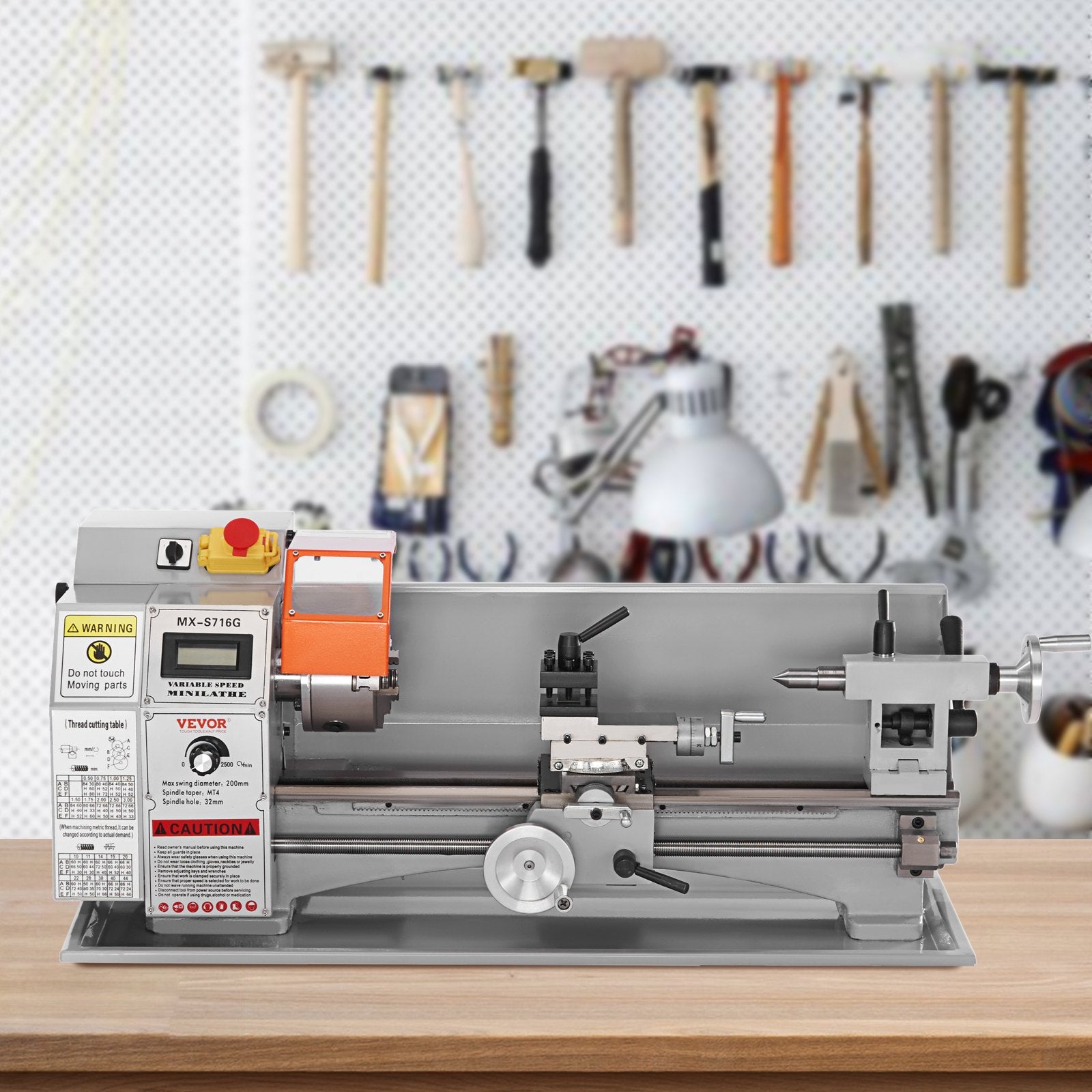Mini metalo tekinimo staklės VEVOR MX-S716G, 800W