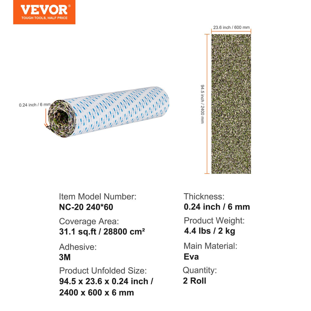 Valties grindų danga VEVOR NC-20 240*60, 2.88 m²