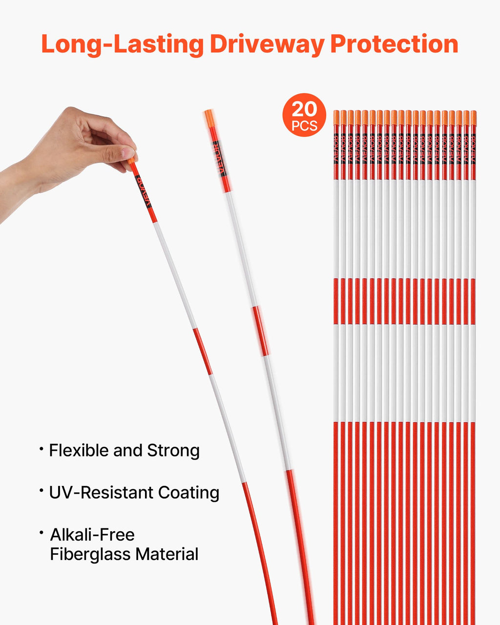 Kelio žymekliai VEVOR HX201, 122 cm ilgio