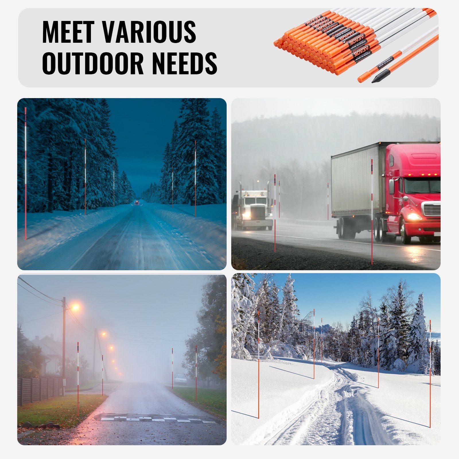Kelio žymekliai VEVOR HX102, 50 vnt., 122 cm