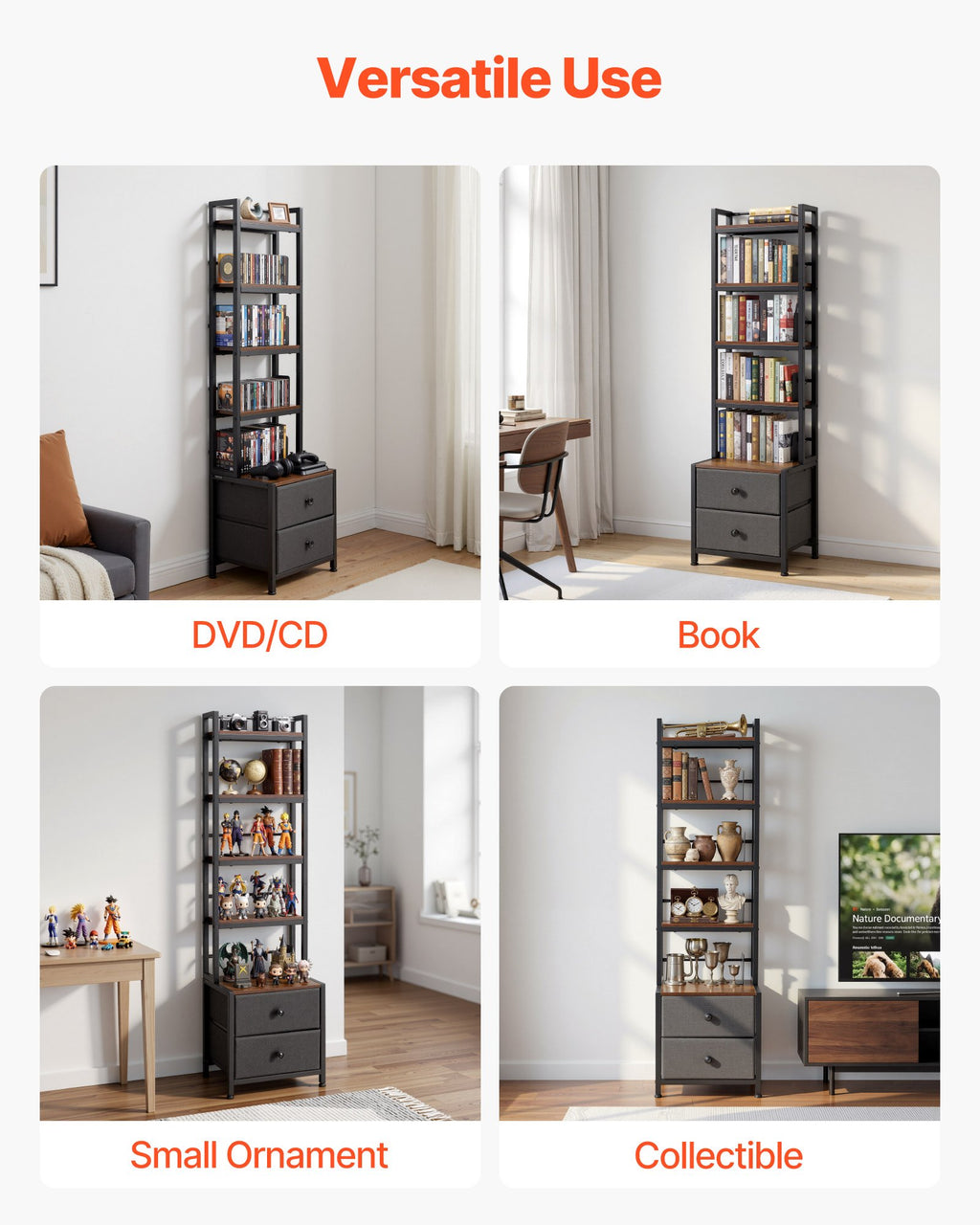 Multimedijos laikymo spinta VEVOR DX0202-C250422S-01, 143,5 cm aukščio