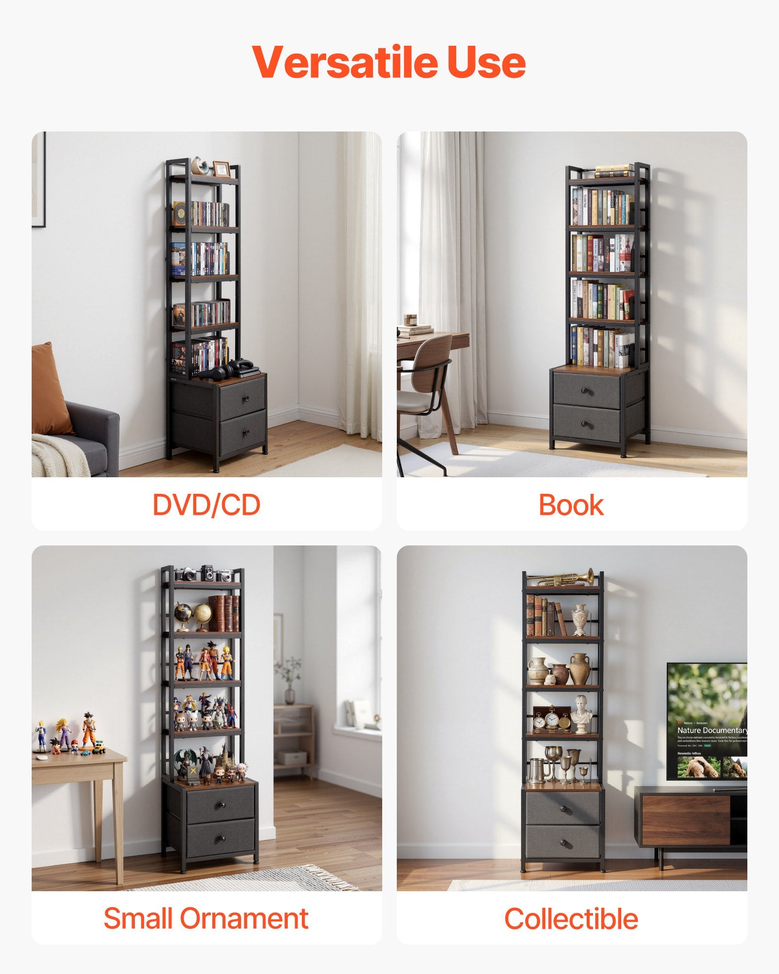 Multimedijos laikymo spinta VEVOR DX0202-C250422S-01, 143,5 cm aukščio
