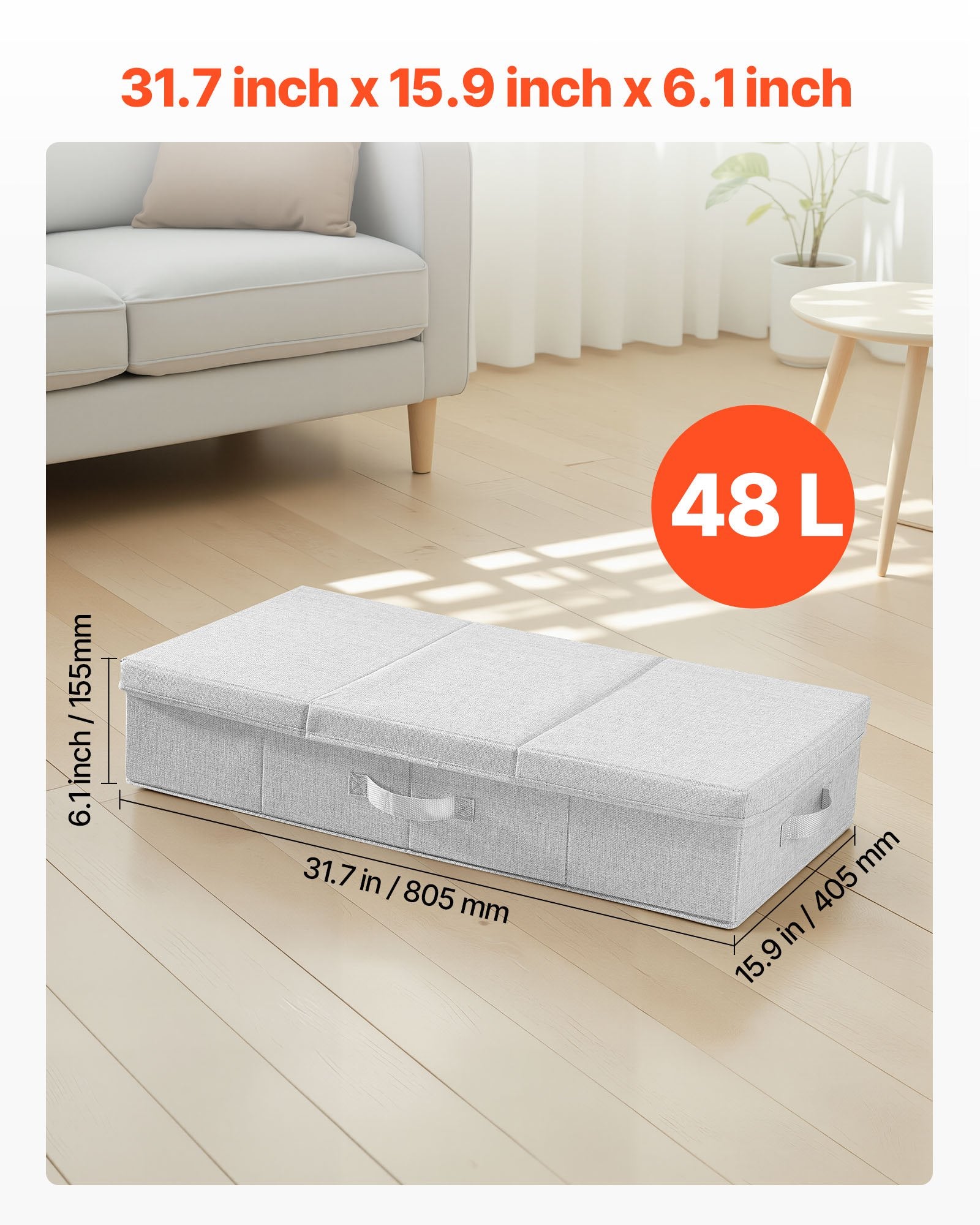 Daiktadėžės po lova VEVOR NUS-01, 48 l, 2 vnt.