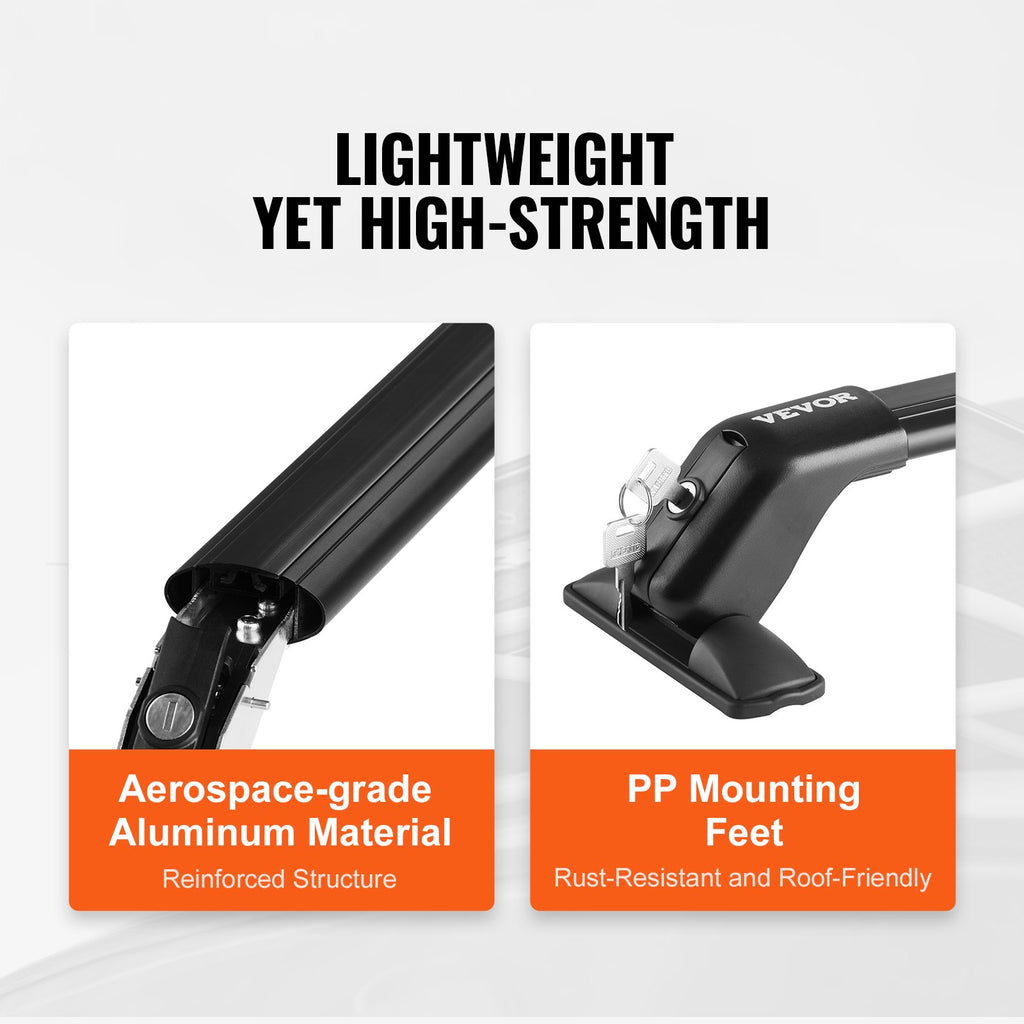 Universalūs stogo bagažinės skersiniai VEVOR HJ-RB017-108CM, 70,3 kg keliamoji galia