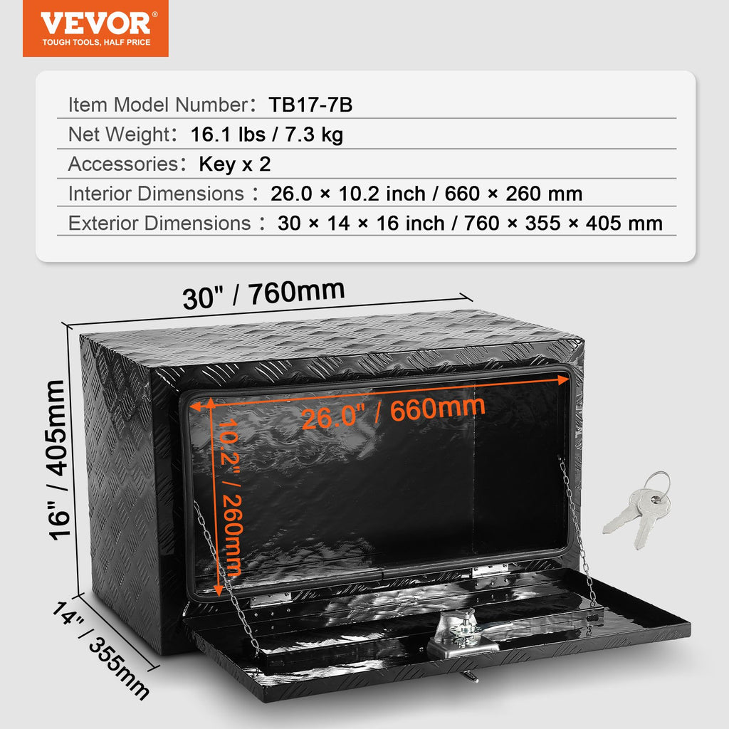 Įrankių dėžė sunkvežimiams VEVOR TB17-7B, 760 x 355 x 405 mm