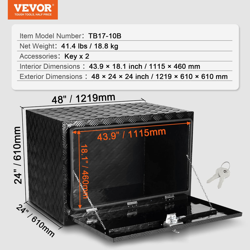 Sunkvežimio įrankių dėžė VEVOR TB17-10B, 1219 x 610 x 610 mm