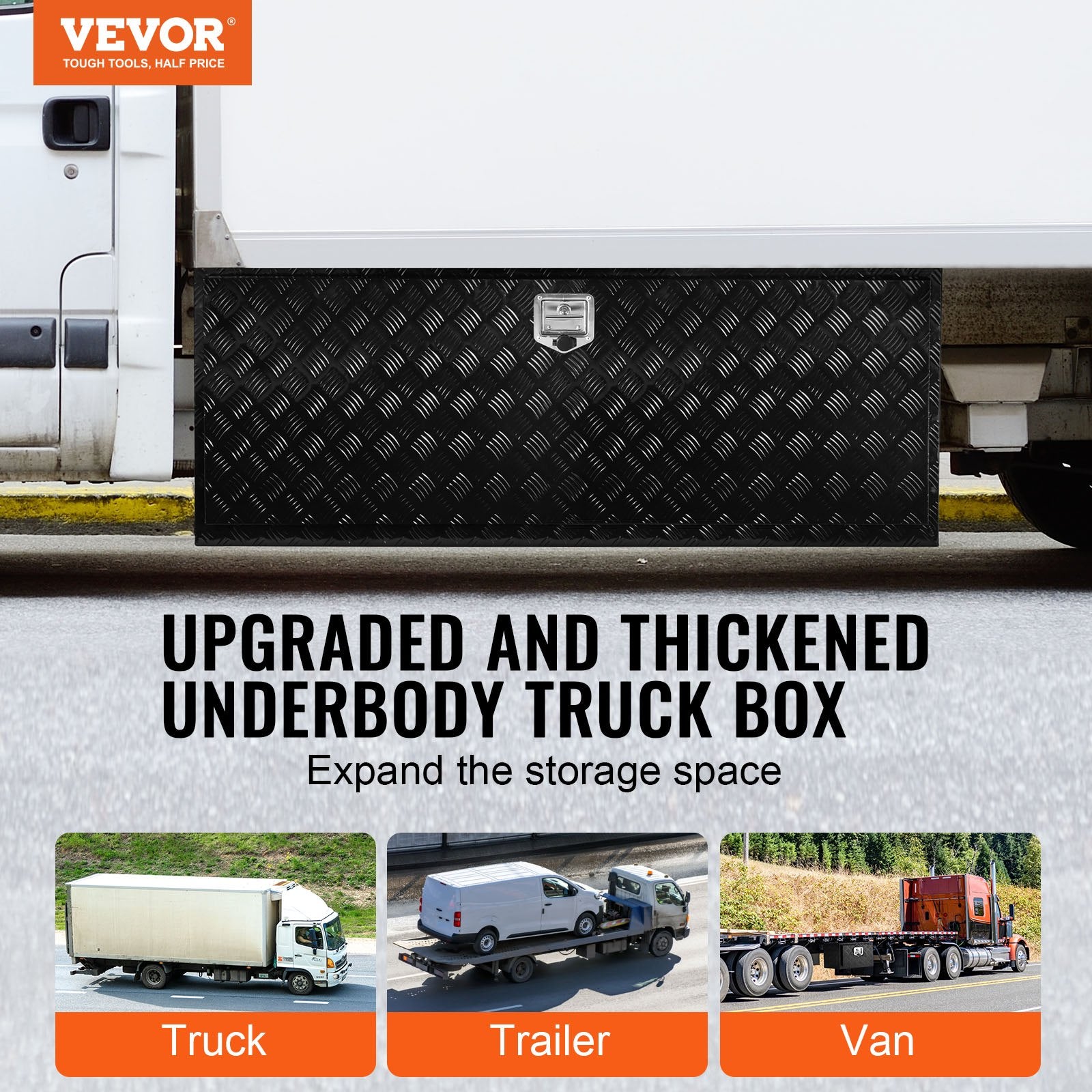 Įrankių dėžė po kėbulu VEVOR TB17-11B, 1524 x 610 x 610 mm