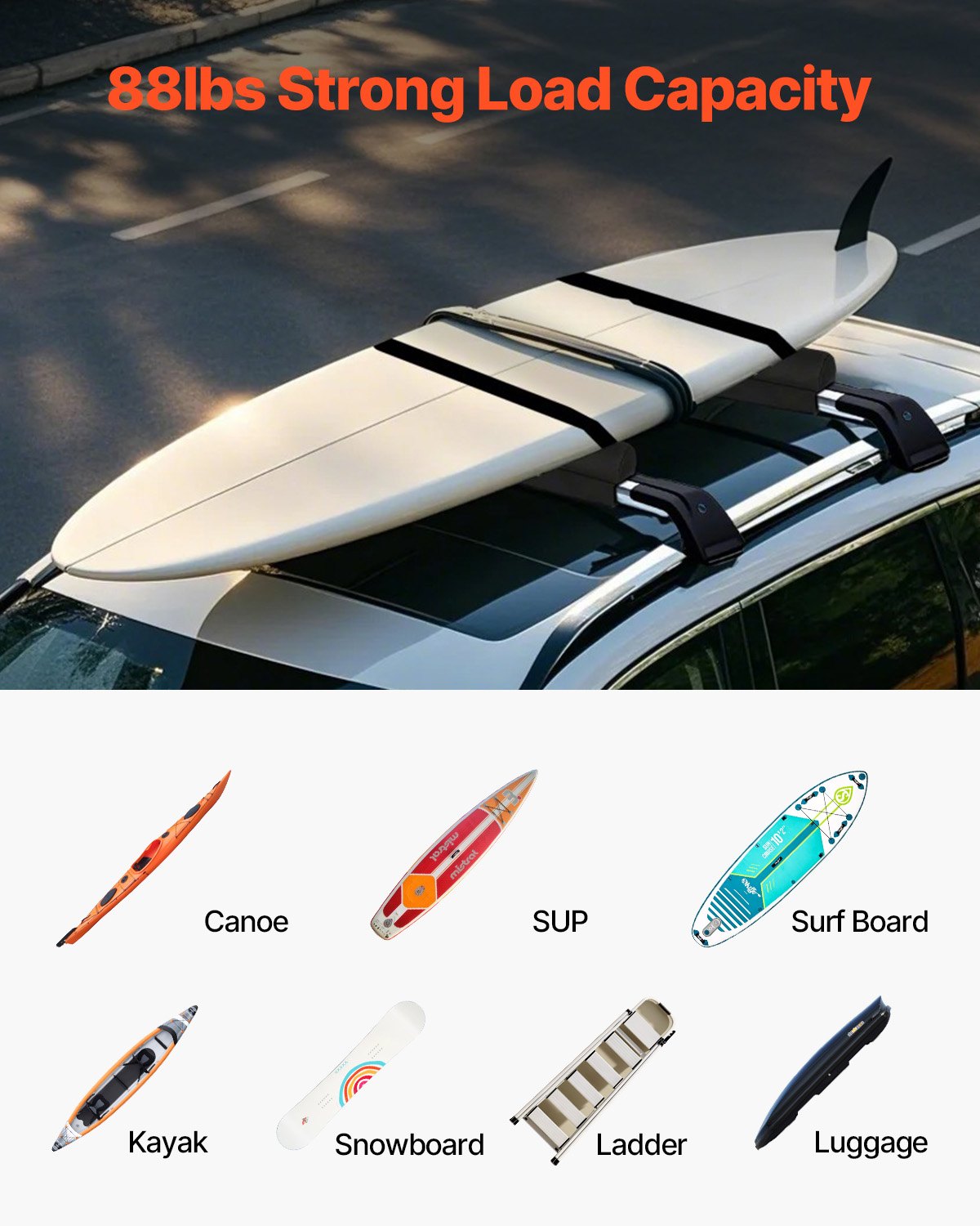 Minkštos stogo bagažinės apsaugos VEVOR THRRP-005, 71 cm ilgio