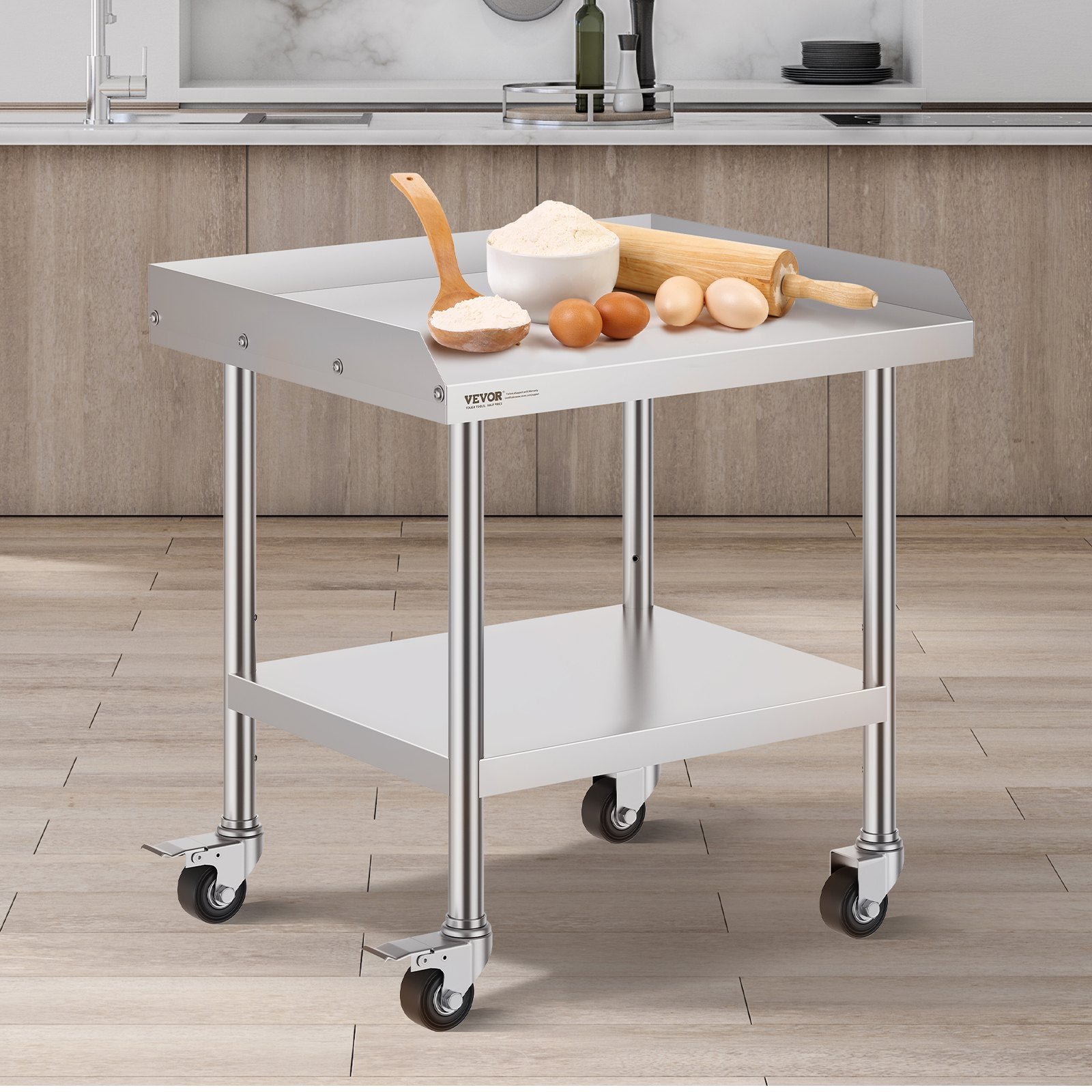 Nerūdijančio plieno darbo stalas VEVOR SKT710*610J, 61x71,1 cm