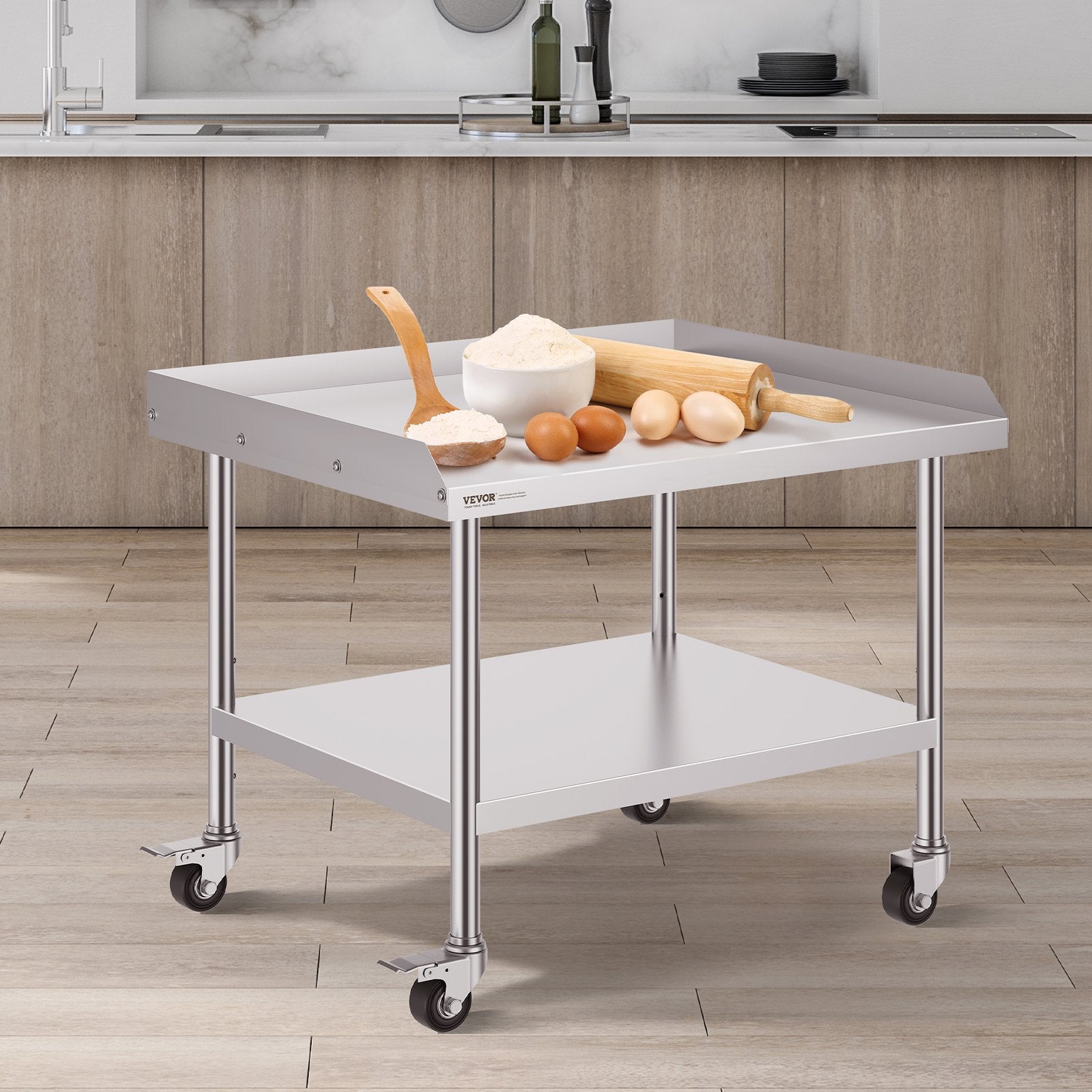 Nerūdijančio plieno darbo stalas VEVOR SKT910*760J, 76,2x91,4 cm