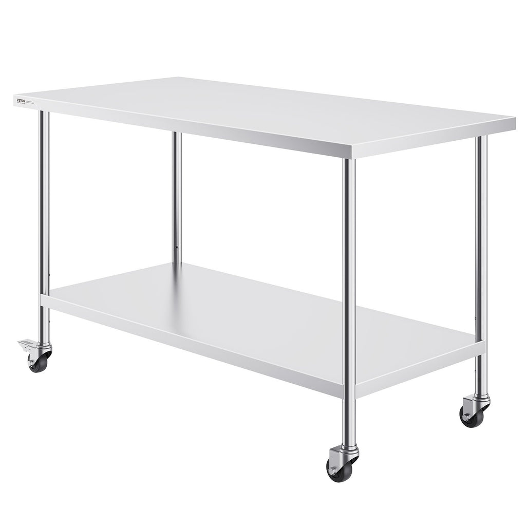 Nerūdijančio plieno darbo stalas VEVOR HETG-30*60, 762 x 1524 mm