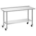 Nerūdijančio plieno darbo stalas VEVOR YH2-J-D-60, 61x152 cm