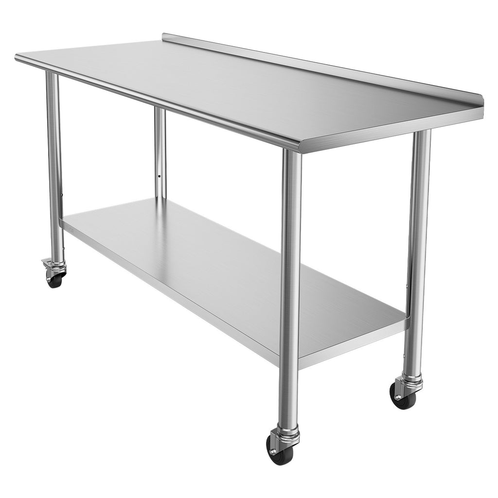 Nerūdijančio plieno darbo stalas VEVOR YH2-J-D-60, 61x152 cm
