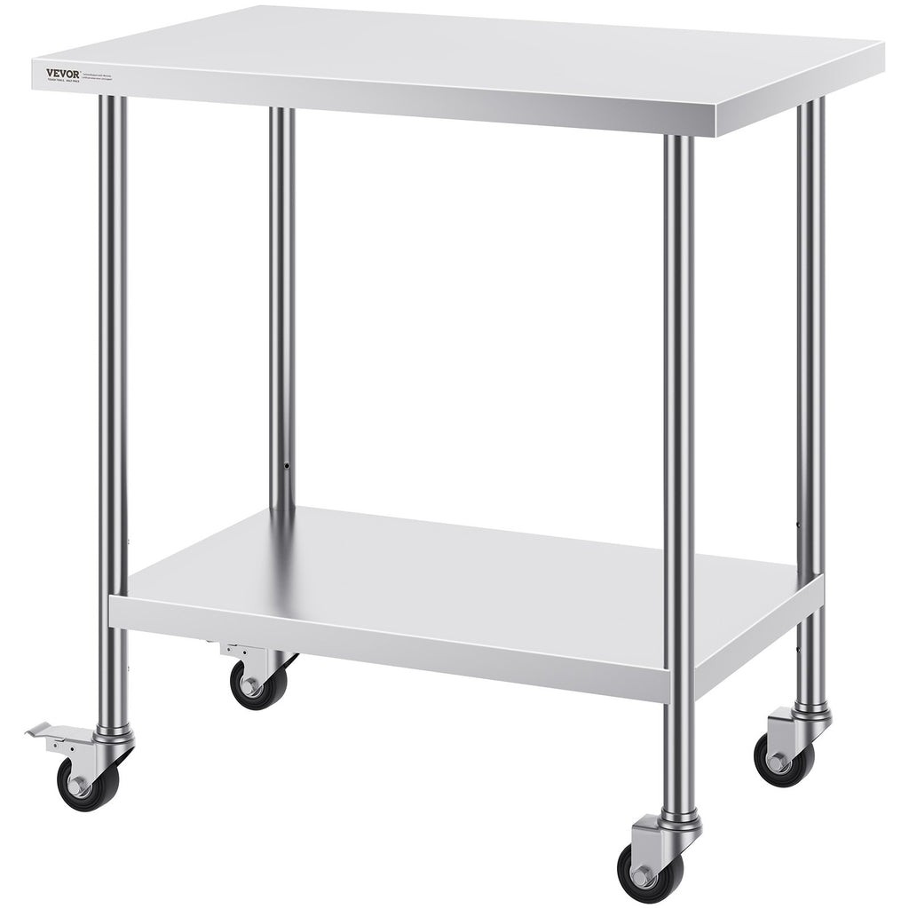 Nerūdijančio plieno darbo stalas VEVOR GZT910*610J, 610 x 914 mm