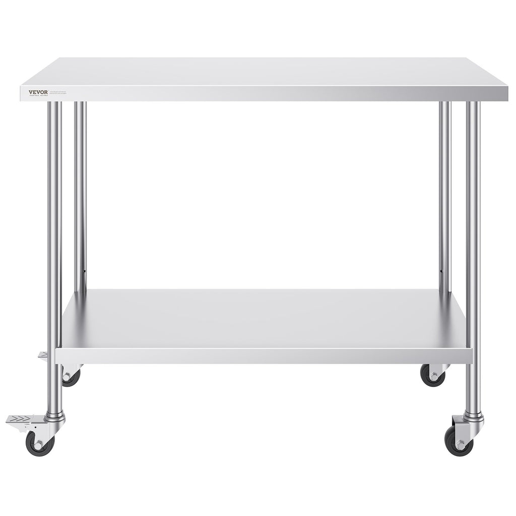 Nerūdijančio plieno darbo stalas VEVOR HETG-24*48, 610 x 1219 mm