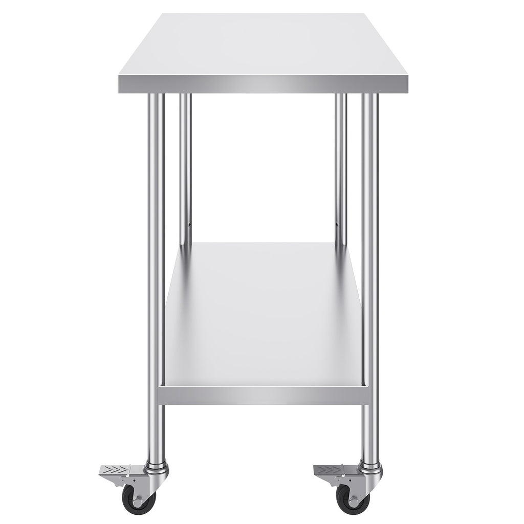 Nerūdijančio plieno darbo stalas VEVOR HETG-24*48, 610 x 1219 mm