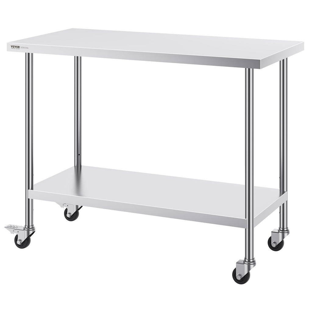 Nerūdijančio plieno darbo stalas VEVOR HETG-24*48, 610 x 1219 mm