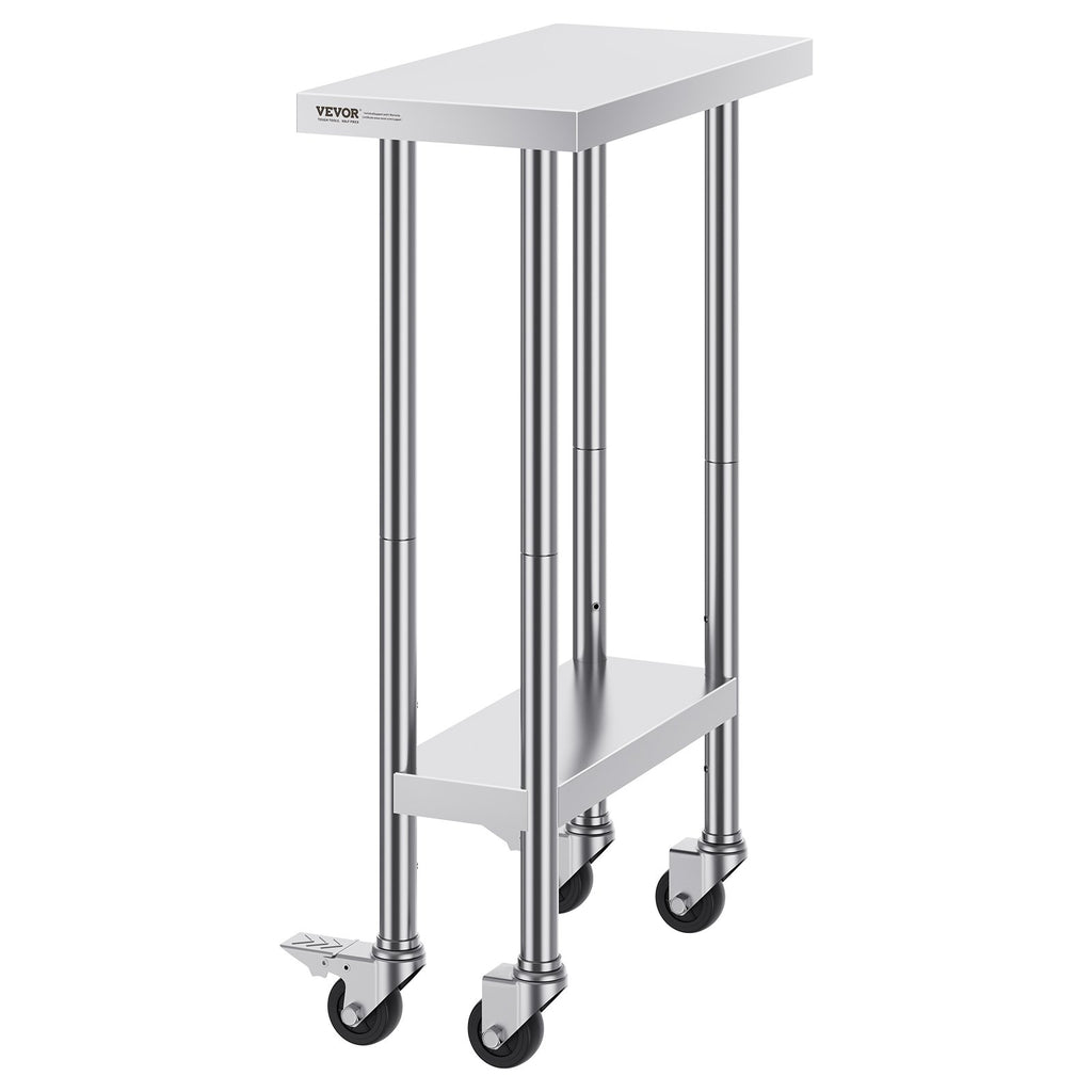 Nerūdijančio plieno darbo stalas VEVOR HETG-24*12, 610 x 350 mm