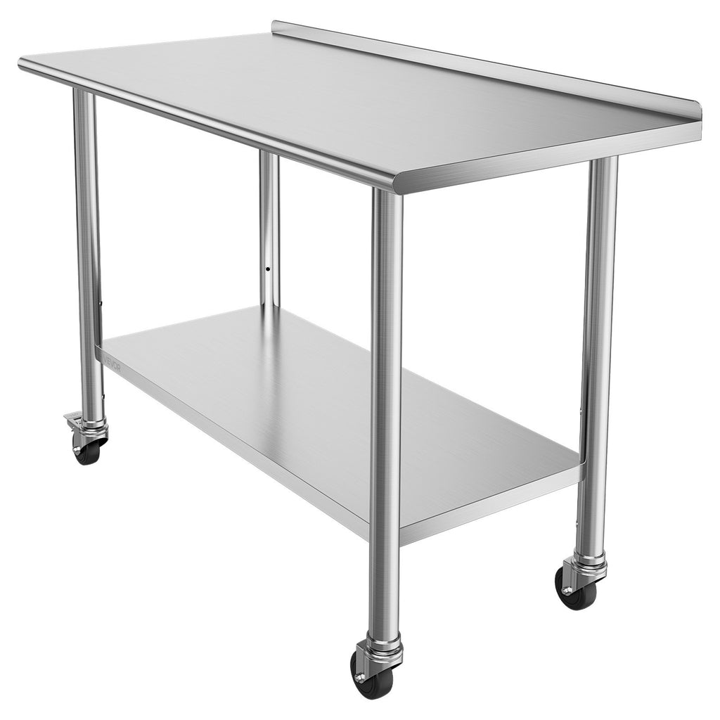 Nerūdijančio plieno darbo stalas VEVOR YH2-J-D-48, 61x122 cm