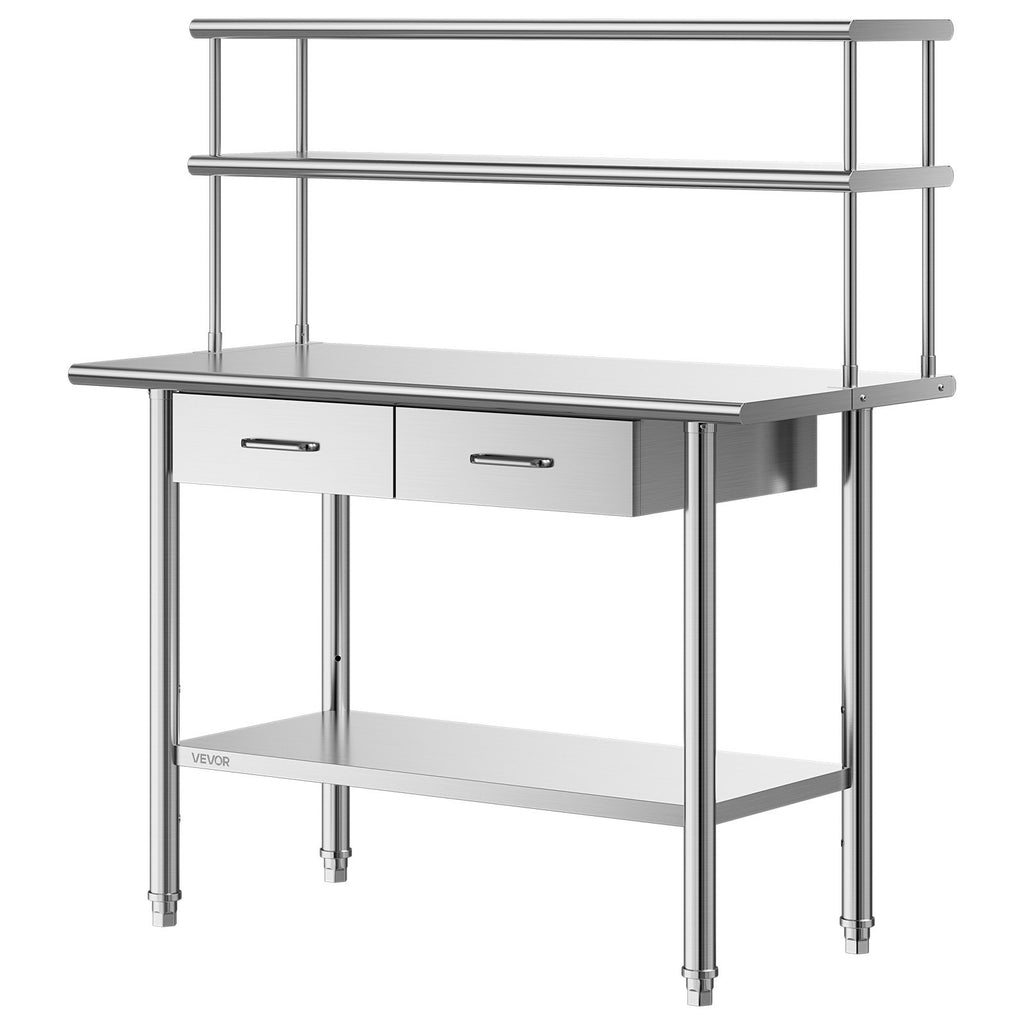 Nerūdijančio plieno darbo stalas VEVOR YH2-48-XP, 61x122 cm