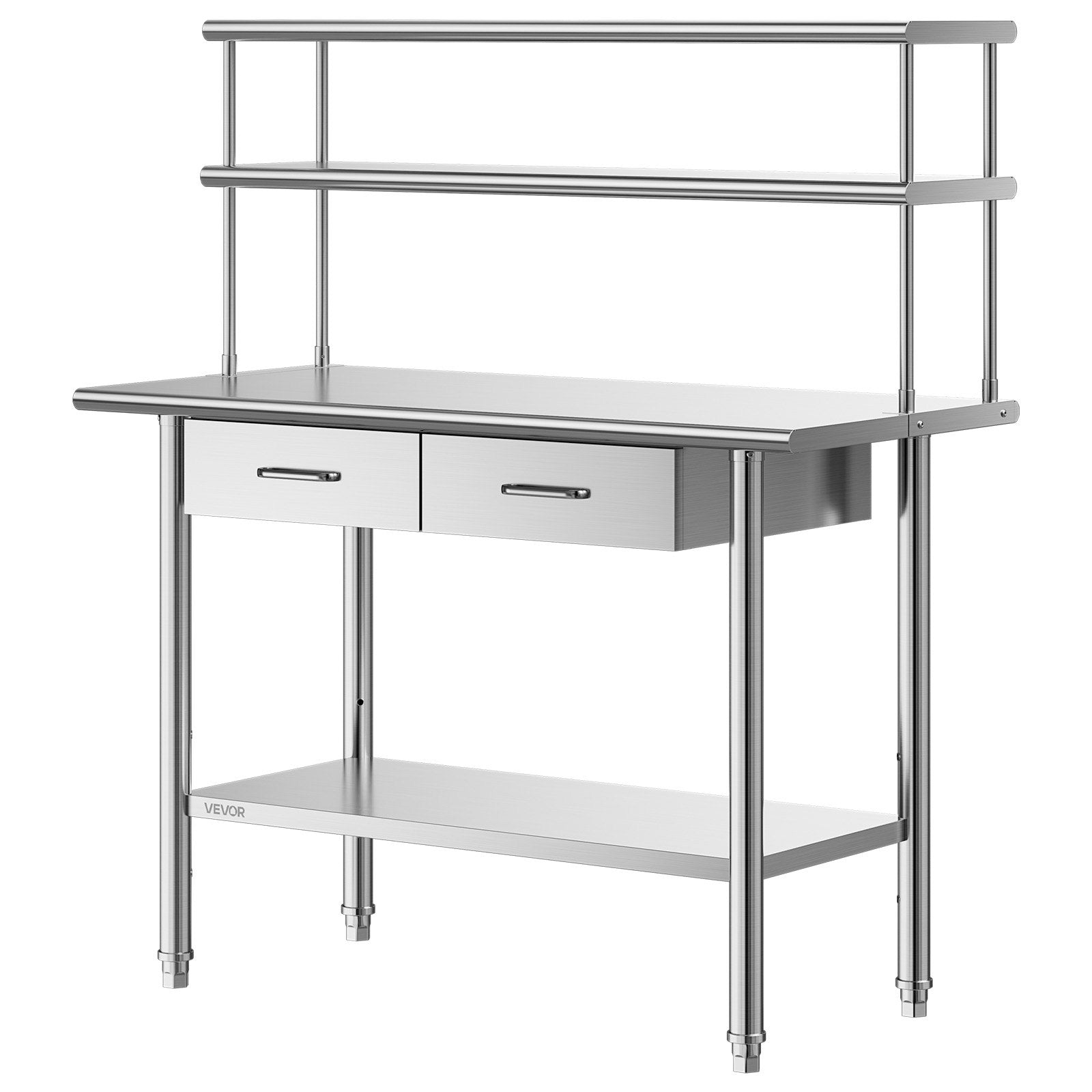 Nerūdijančio plieno darbo stalas VEVOR YH2-48-XP, 61x122 cm