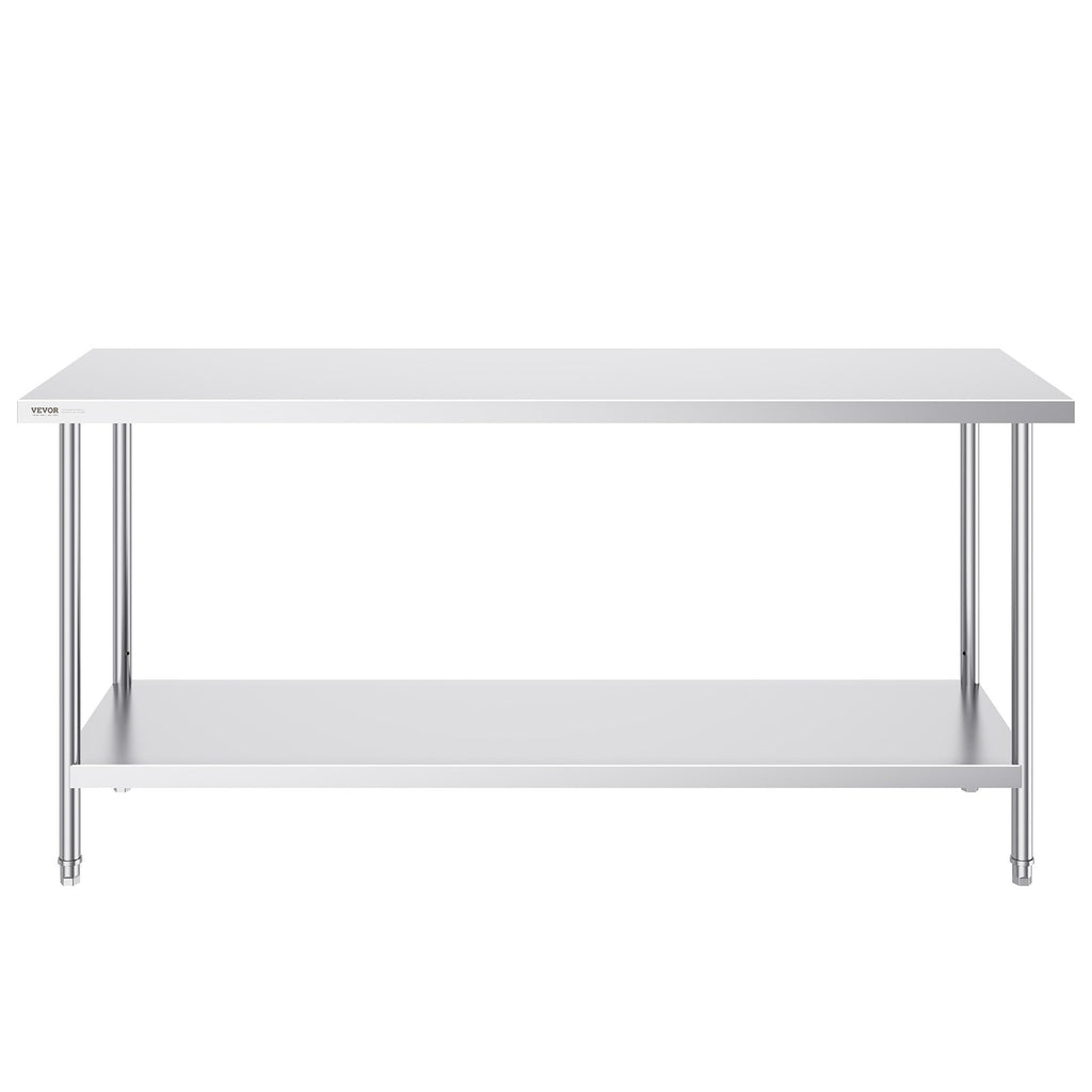 Nerūdijančio plieno darbo stalas VEVOR HET-24*72, 61 x 183 cm