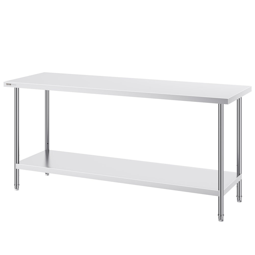 Nerūdijančio plieno darbo stalas VEVOR HET-24*72, 61 x 183 cm