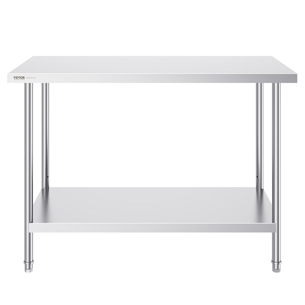 Nerūdijančio plieno darbo stalas VEVOR HET-24*48, 61x122x86 cm
