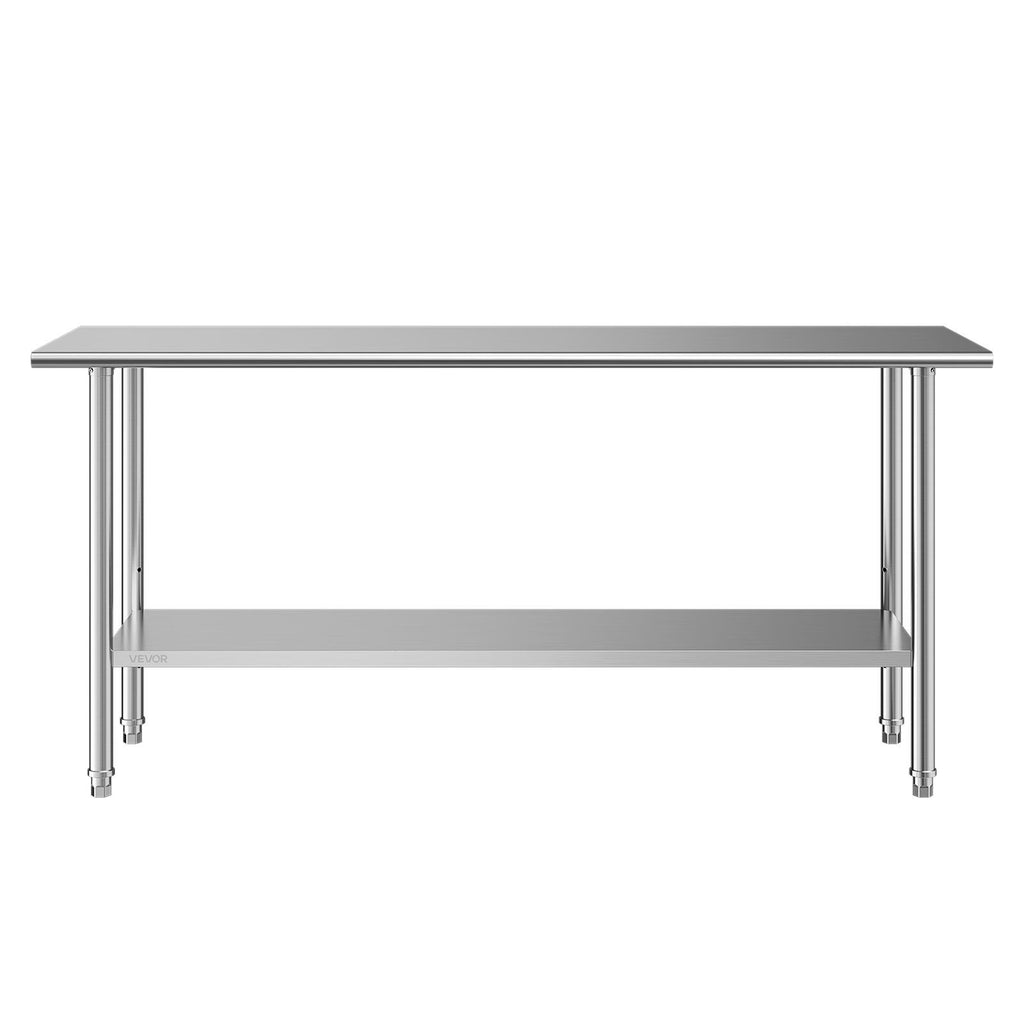 Nerūdijančio plieno darbo stalas VEVOR YH2-72, 61x183 cm