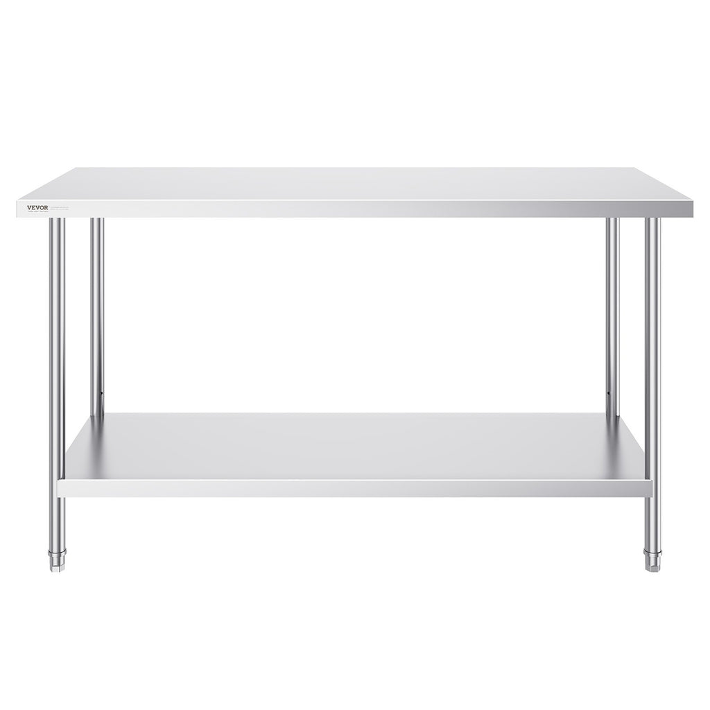 Nerūdijančio plieno darbo stalas VEVOR HET-24*60, 61x152 cm