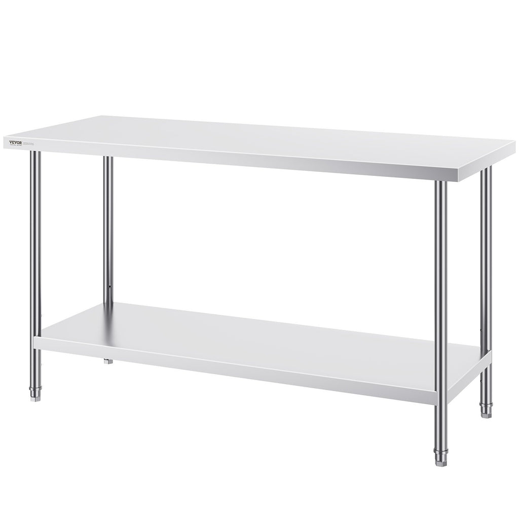 Nerūdijančio plieno darbo stalas VEVOR HET-24*60, 61x152 cm