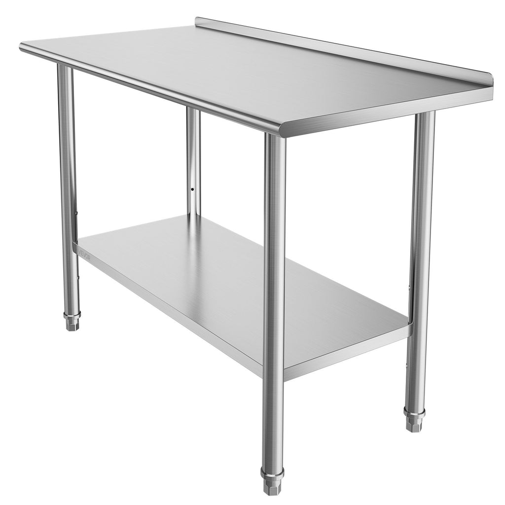 Nerūdijančio plieno darbo stalas VEVOR YH2-D-48, 61x122 cm