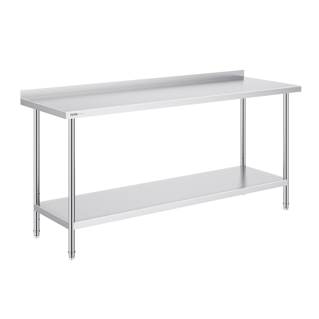 Nerūdijančio plieno darbo stalas VEVOR HET-24*72-L, 610x1829x914 mm