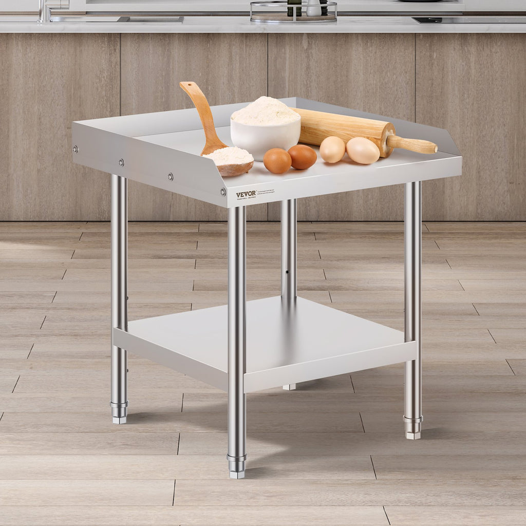 Nerūdijančio plieno darbo stalas VEVOR HET-24*24-3L, 610 x 610 x 660 mm