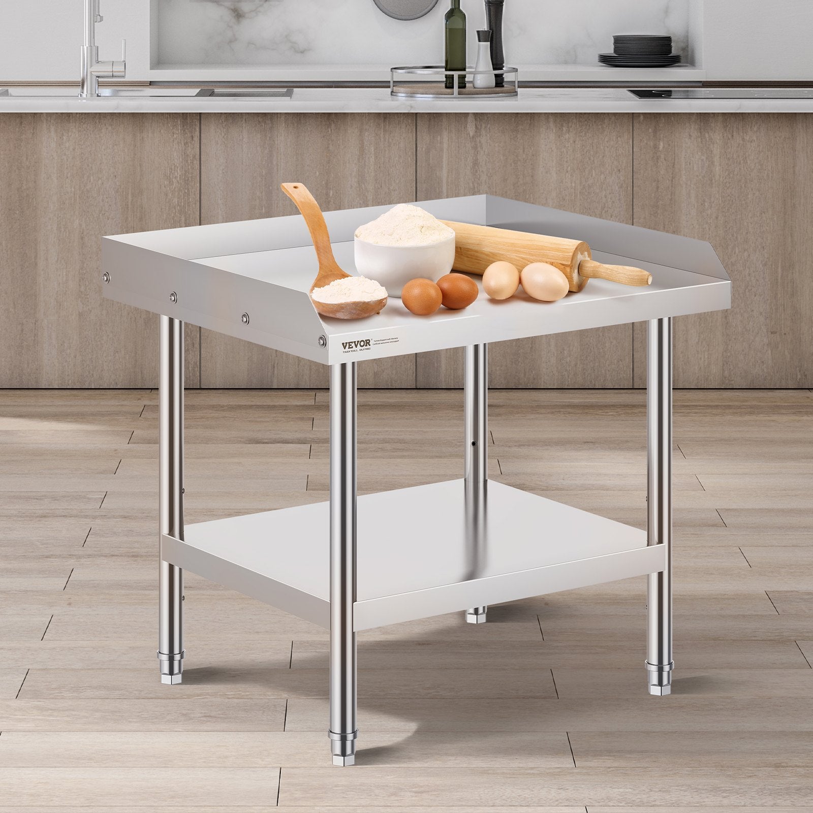 Nerūdijančio plieno darbo stalas VEVOR SKT710*610T, 61 x 71 x 66 cm