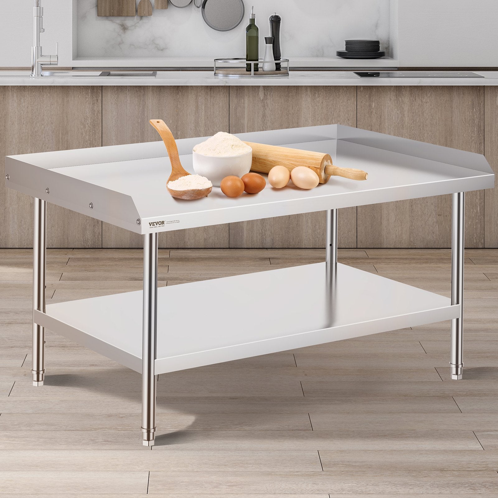Nerūdijančio plieno darbo stalas VEVOR SKT1220*760T, 762 x 1219 mm