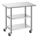 Nerūdijančio plieno darbo stalas VEVOR YH3-J-36, 61 x 91,5 cm