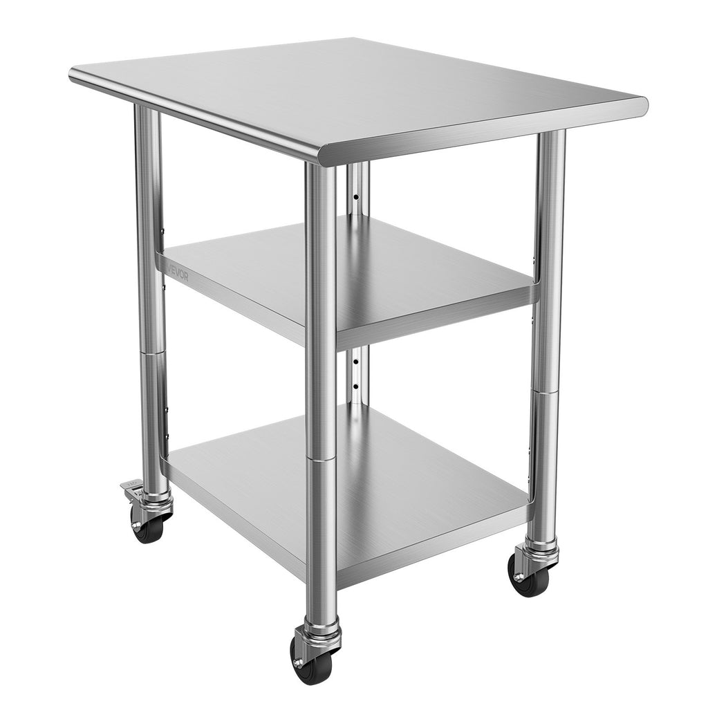 Nerūdijančio plieno darbo stalas VEVOR YH3-J-30, 61x76 cm