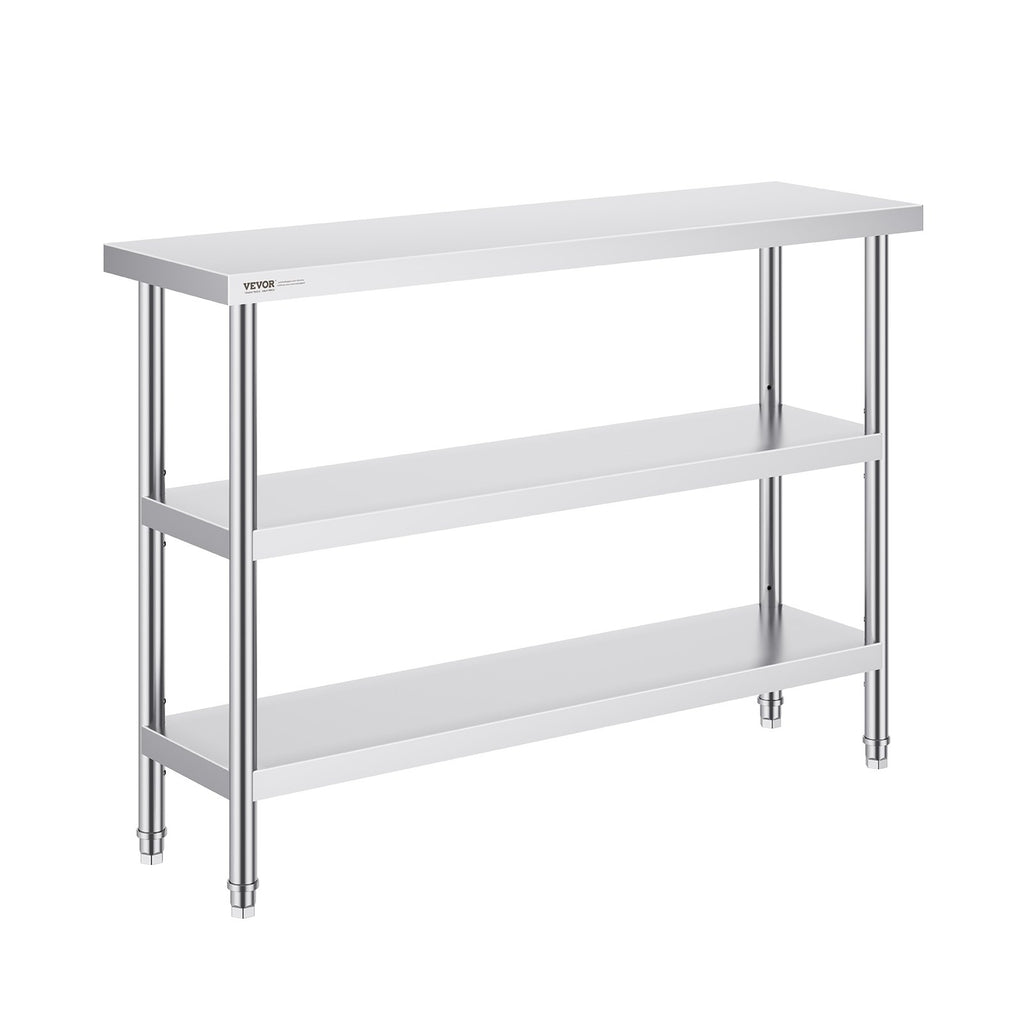 Nerūdijančio plieno darbo stalas VEVOR SCGZT1220*355T, 35,6x121,9 cm