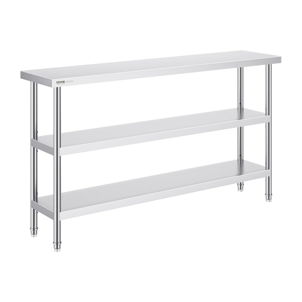 Nerūdijančio plieno darbo stalas VEVOR SCGZT1520*355T, 35,6x152,4 cm