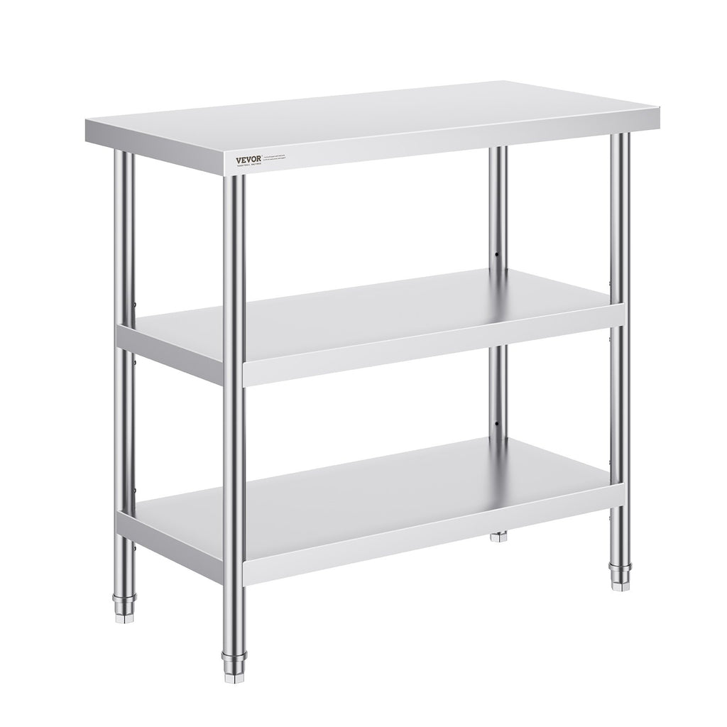 Nerūdijančio plieno darbo stalas VEVOR SCGZT910*455T, 45,7x91,4 cm