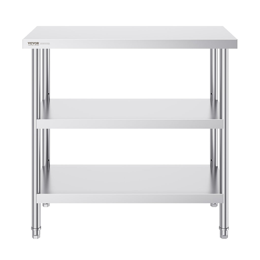 Nerūdijančio plieno darbo stalas VEVOR SCGZT910*455T, 45,7x91,4 cm