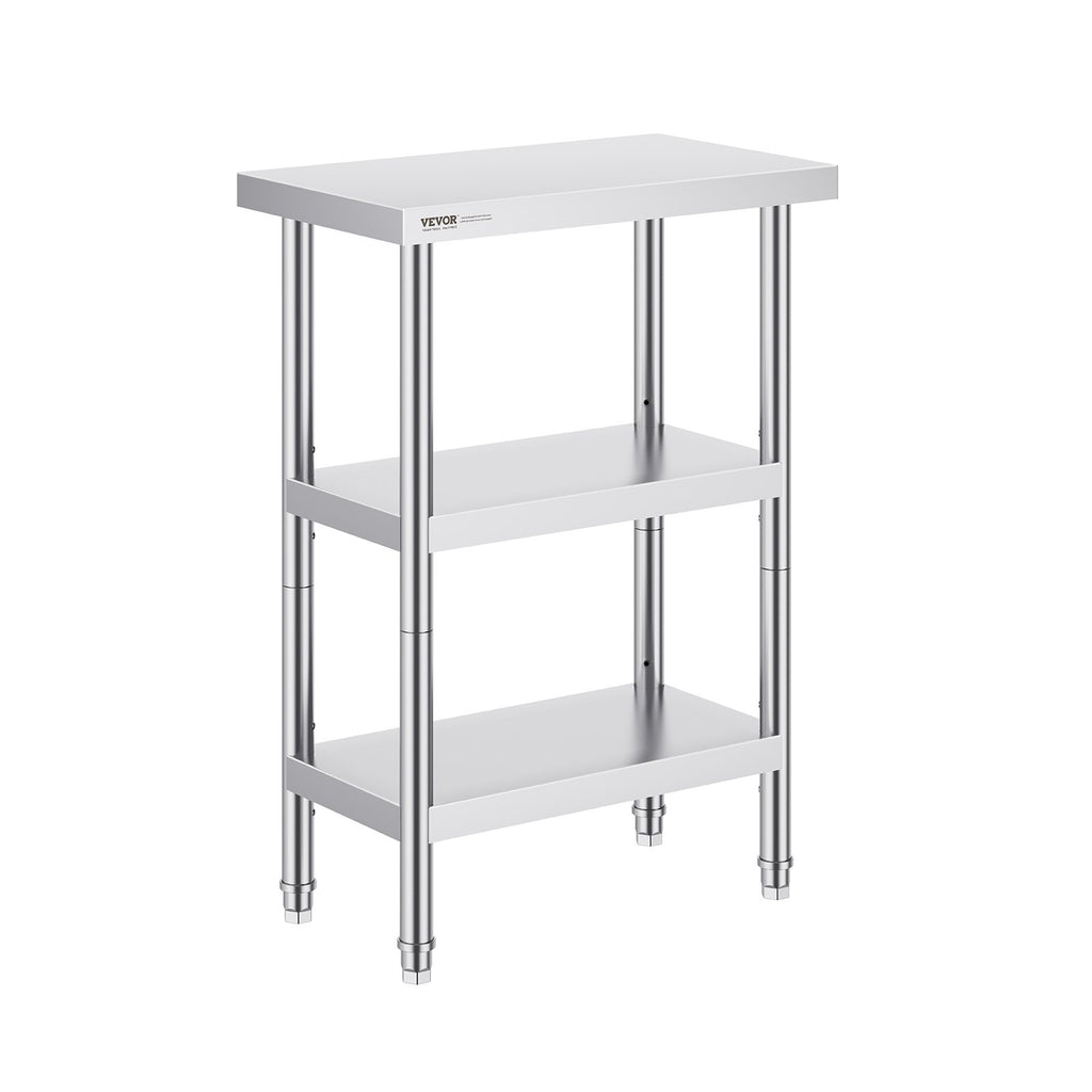 Nerūdijančio plieno virtuvinis stalas VEVOR SCGZT610*355T, 35,6x61 cm