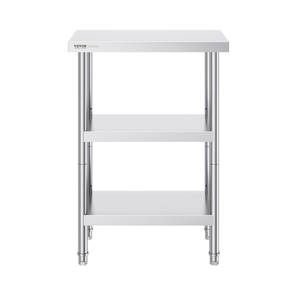 Nerūdijančio plieno virtuvinis stalas VEVOR SCGZT610*355T, 35,6x61 cm