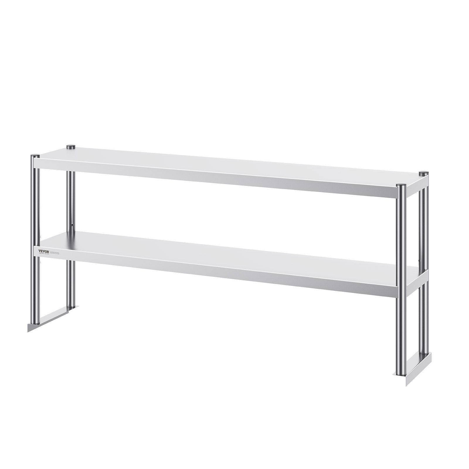 Dviguba nerūdijančio plieno lentyna VEVOR LJ1520*300, 152 cm ilgio