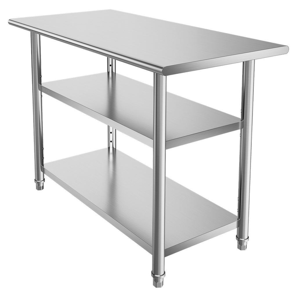 Nerūdijančio plieno darbo stalas VEVOR YH3-48, 61x122 cm