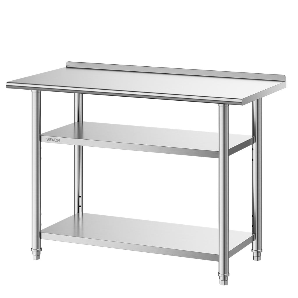 Nerūdijančio plieno darbo stalas VEVOR YH3-D-48, 61x122 cm