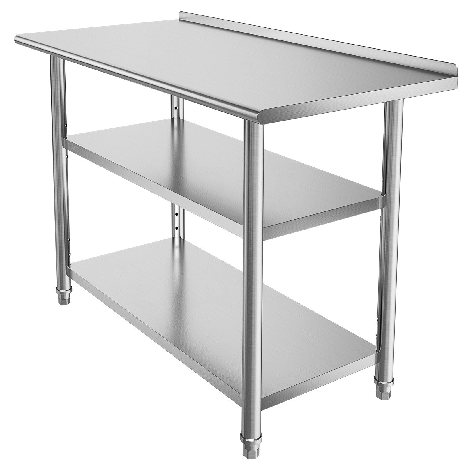 Nerūdijančio plieno darbo stalas VEVOR YH3-D-48, 61x122 cm