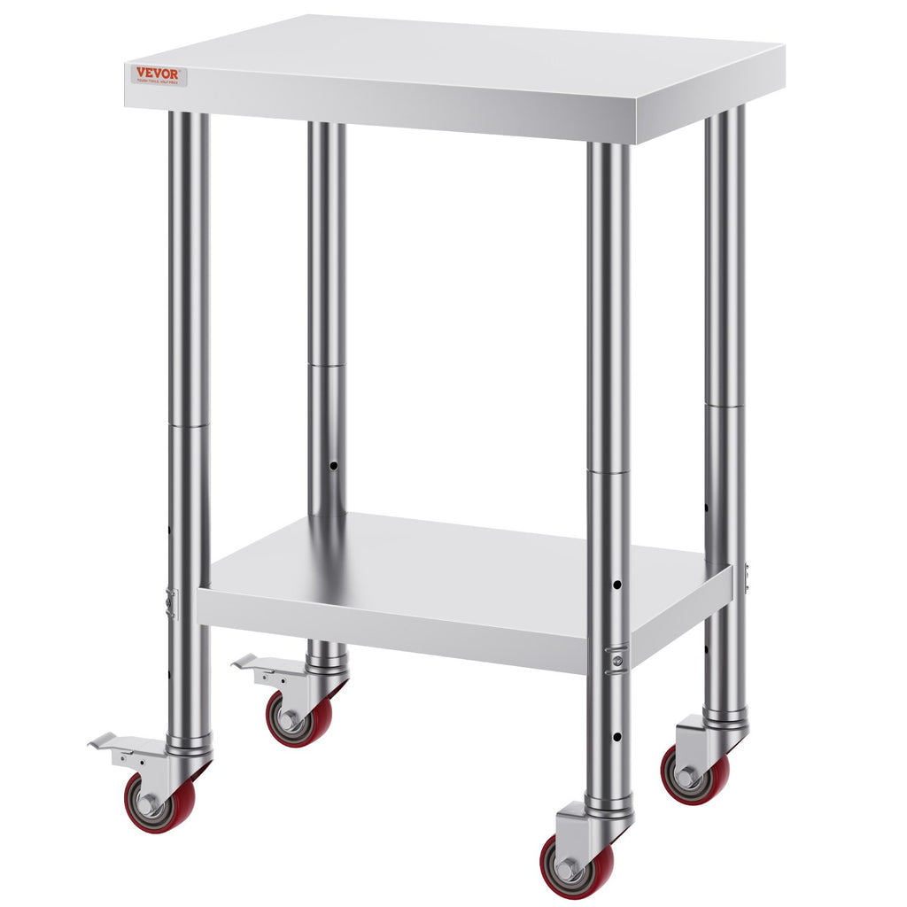 Nerūdijančio plieno darbo stalas VEVOR GZT61*45*85, 317 kg apkrova