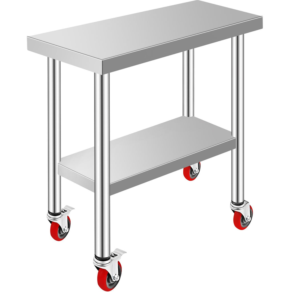 Nerūdijančio plieno darbo stalas VEVOR GZT76*30.5JL, 317 kg apkrova